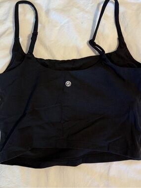 CRZ YOGA Black Adjustable-Strap Tank Crop Top